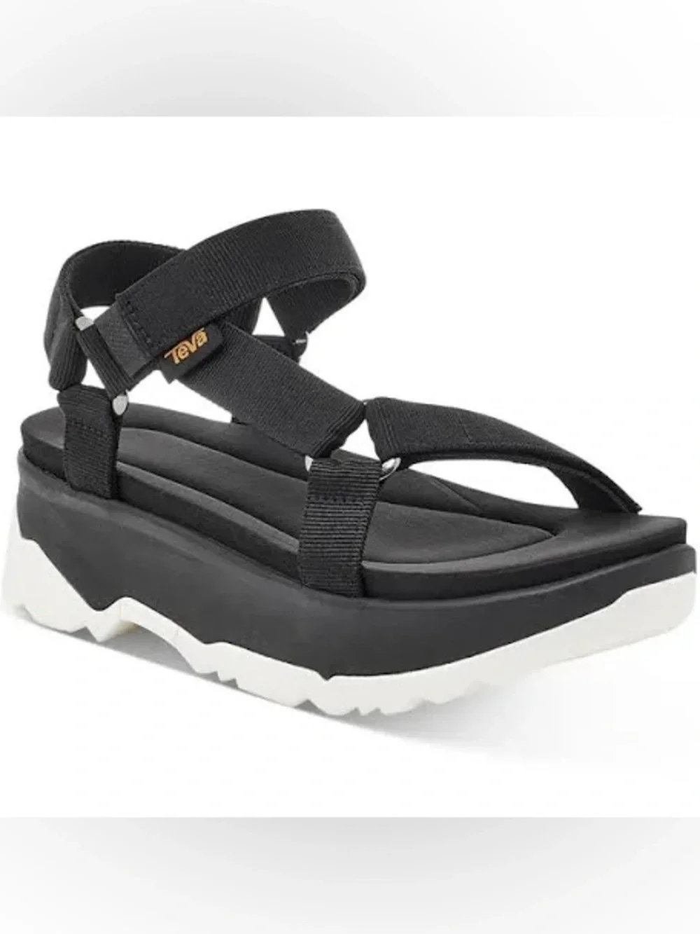 Teva Black and White Platform Sandals